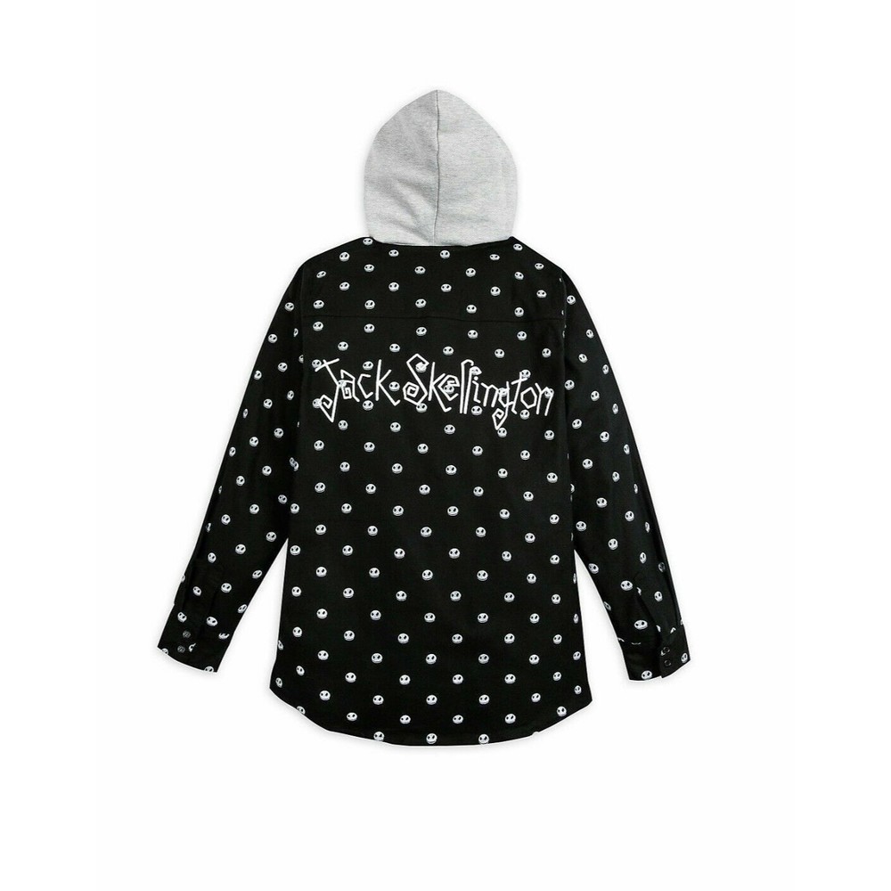 Disney Jack Skellington Woven Hoodie Hooded Shirt Jacket Adult size XXL - Picture 3 of 3